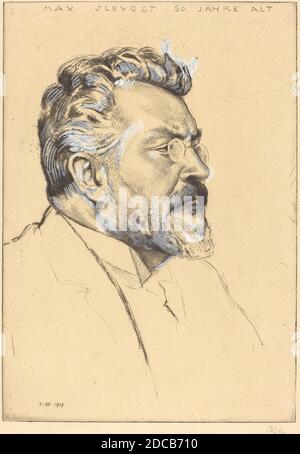 Emil Orlik, (artiste), allemand, 1870 - 1932, Max Slevogt, 1917, pointe sèche et bascule en graphite et en blanc sur papier posé, plaque: 26.7 x 18.6 cm (10 1/2 x 7 5/16 in.), feuille: 34.1 x 25.7 cm (13 7/16 x 10 1/8 in Banque D'Images