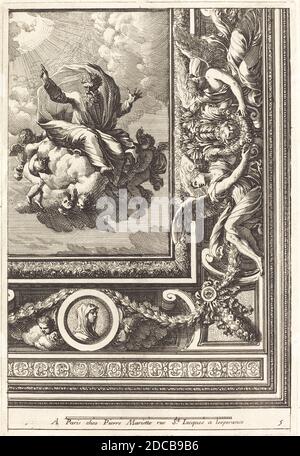 Jean Lepautre, (artiste), français, 1618 - 1682, quarts de plafons, quarts de plafons : pl.5, (série), gravure Banque D'Images