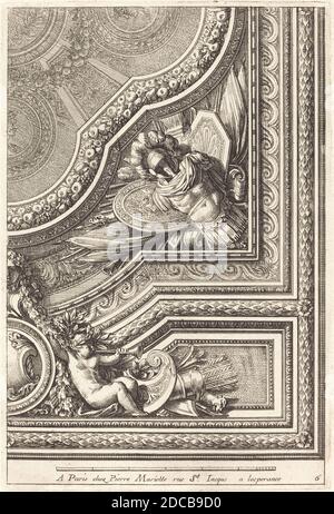 Jean Lepautre, (artiste), français, 1618 - 1682, quarts de plafons, quarts de plafons : pl.6, (série), gravure Banque D'Images