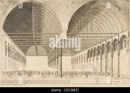 La salle des pas-perdus a l'ancien Palais de Justice (l'ancien Palais de Justice, Paris, reproduction de l'original de Jacques Androuet du Cerceau), 1855. Banque D'Images