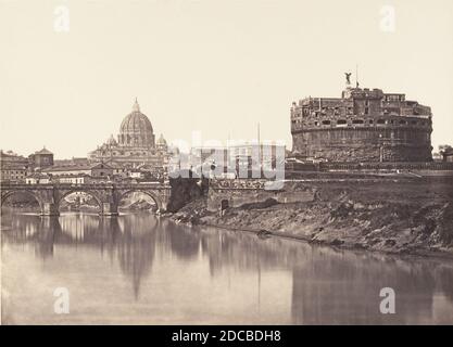 Veduta di Castel St Angelo. S. Pietro, 1848-52. Banque D'Images