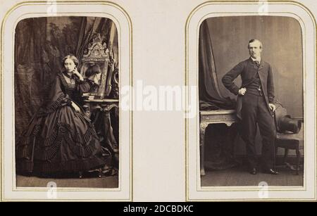 Carte-de-Visite Album de royalties britanniques et européennes, années 1860-70. [Princesse Alice en robe de deuil (1861); Louis IV, Grand-duc de Hesse (1860)]. Banque D'Images