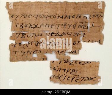 Fragment de papyrus, copte, 7e siècle. Banque D'Images