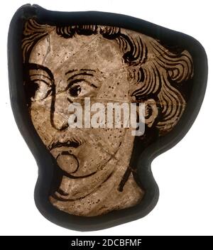 Fragment de verre, français, 1200-1215. Banque D'Images