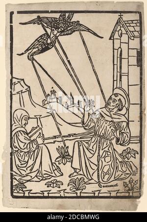 Italien 15ème siècle, (artiste), Saint François recevant le Stigmata, 1470/1480, coupe de bois, feuille: 28.58 × 20 cm (11 1/4 × 7 7/8 po Banque D'Images