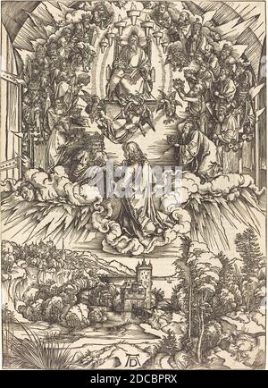 Albrecht Dürer, (artiste), allemand, 1471 - 1528, Saint Jean devant Dieu et les anciens, l'Apocalypse, (série), probablement c. 1496/1498, coupe de bois Banque D'Images