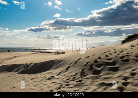 Vue sur le paysage de la plage de l'Agde, dans le sud de la France Banque D'Images