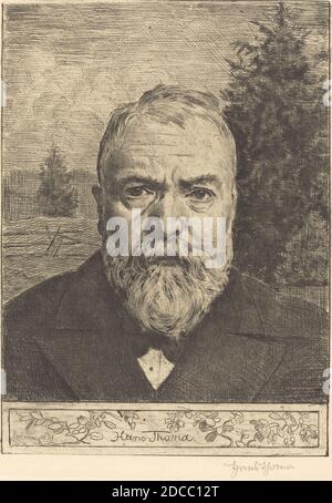 Hans Thoma, (artiste), allemand, 1839 - 1924, Auto-portrait II, 1898, gravure Banque D'Images