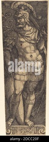 Master IB, (artiste), allemand, actif c. 1523/1530, Sheath avec Warrior, 1528, gravure Banque D'Images