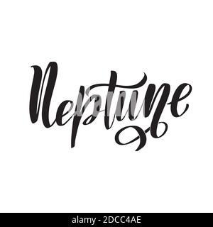 Lettrage vectoriel Neptune. Neptune planète bleu simple signe, logo Illustration de Vecteur