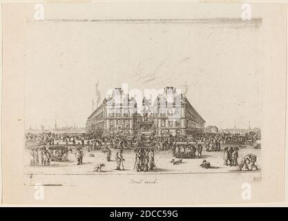 Stefano Della Bella, (artiste), Florentine, 1610 - 1664, place Dauphine, agréable site de figures, (série), 1642, gravure Banque D'Images