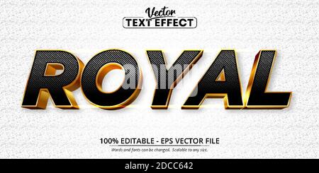 Texte royal, effet de texte modifiable de style or brillant Illustration de Vecteur