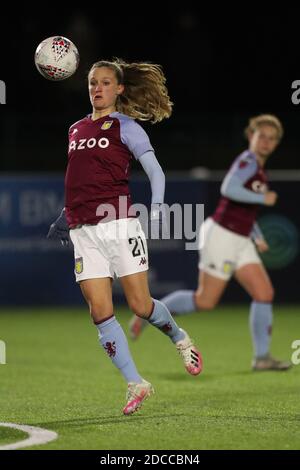 DURHAM, ANGLETERRE. 18 NOVEMBRE Marisa Ewers of Aston Villa lors du match de coupe de ligue continentale des femmes de la FA entre Durham Women et Aston Villa au château de Maiden, Durham City, le mercredi 18 novembre 2020. (Credit: Mark Fletcher | MI News) Credit: MI News & Sport /Alay Live News Banque D'Images