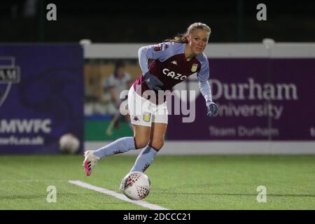 DURHAM, ANGLETERRE. 18 NOVEMBRE Marisa Ewers of Aston Villa lors du match de coupe de ligue continentale des femmes de la FA entre Durham Women et Aston Villa au château de Maiden, Durham City, le mercredi 18 novembre 2020. (Credit: Mark Fletcher | MI News) Credit: MI News & Sport /Alay Live News Banque D'Images