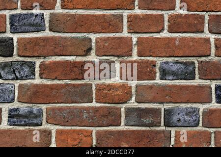 Vieux mur de briques. Grunge l'arrière-plan. Mur de briques rouges altérées Banque D'Images