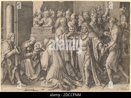 Lucas van Leyden, (artiste), Netherlandish, 1489/1494 - 1533, l'adoration des Mages, 1513, gravure, feuille (à l'intérieur du marquage de la plaque) : 29.6 x 43 cm (11 5/8 x 16 15/16 po Banque D'Images