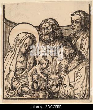 Lucas van Leyden, (artiste), Netherlandish, 1489/1494 - 1533, l'adoration des Mages, c. 1515, coupe de bois Banque D'Images