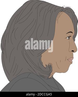 Figure vectorielle des dirigeants mondiaux de Kamala Harris - Vice-président élu des États-Unis d'Amérique, USA 2020 Illustration de Vecteur