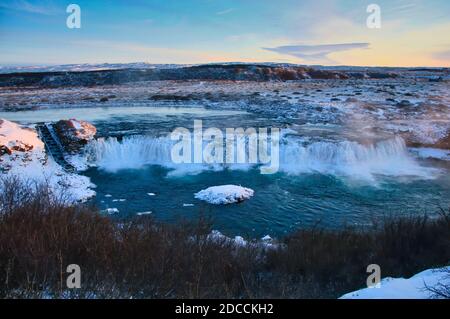 La belle cascade Faxifoss en Islande, en Europe Banque D'Images