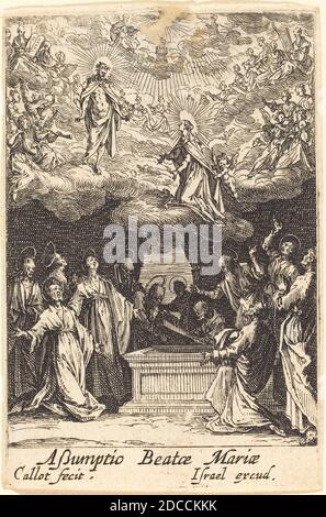 Jacques Callot, (artiste), français, 1592 - 1635, l'Assomption de la Vierge, la vie de la Vierge, (série), en 1630 ou après, gravure Banque D'Images