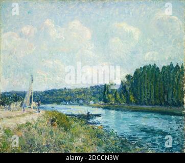 Alfred Sisley, (artiste), Français, 1839 - 1899, les rives de l'Oise, 1877/1878, huile sur toile, total: 54.3 x 64.7 cm (21 3/8 x 25 1/2 po.), encadré: 76.5 x 87.1 cm (30 1/8 x 34 5/16 po Banque D'Images