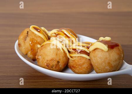 Fried dumpling boules Takoyaki - Japanese food Banque D'Images