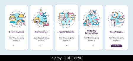 Conseils pour faciliter l'intégration de SAD sur l'écran de la page d'application mobile avec concepts Illustration de Vecteur