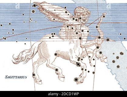 La constellation du Sagittaire, signe du zodiaque, Bayer Banque D'Images