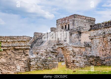 Ruines de Tulum, Riviera Maya Mexixo. Banque D'Images