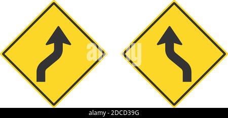 Modèle de conception d'icône de signalisation routière Illustration de Vecteur