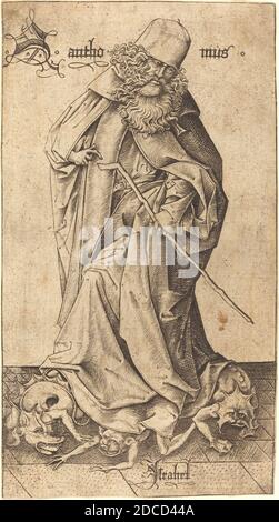 Israhel van Meckenem, (artiste), allemand, c. 1445 - 1503, Saint Anthony, gravure Banque D'Images