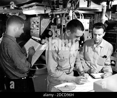 USS Nautilus, transport submergé du pôle Nord, 1958 Banque D'Images