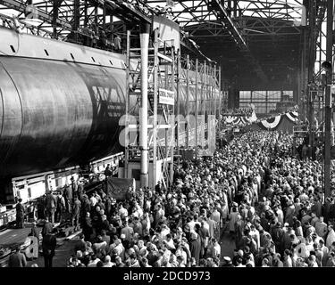 Lancement de l'USS Nautilus, 1954 Banque D'Images