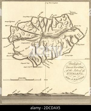 Sainte-Hélène, carte, 1816 Banque D'Images