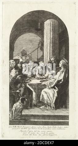 Giovanni Domenico Tiepolo, (artiste), Venetian, 1727 - 1804, Giovanni Battista Tiepolo, (artiste d'après), Venetian, 1696 - 1770, la Cène, gravure Banque D'Images