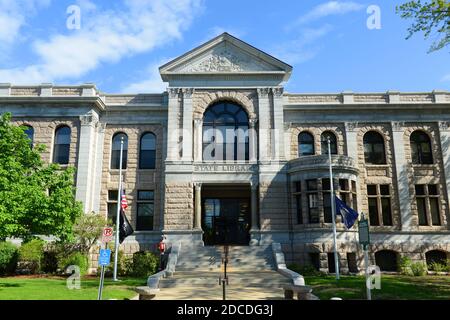 Le New Hampshire State Library Building a été construit en 1895 avec du granit indigène, dans le centre-ville de Concord à côté du capitole de l'État du New Hampshire NH, Banque D'Images