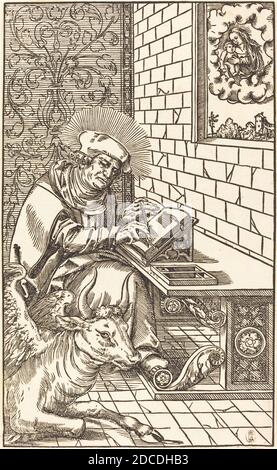 Lucas Cranach le plus jeune, (artiste), allemand, 1515 - 1586, Saint Luc, les quatre évangélistes et les trois apôtres, (série), coupe de bois Banque D'Images