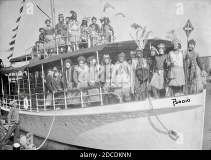 King Zulu Yacht Nouvelle-Orléans Mardi gras années 1930. Banque D'Images