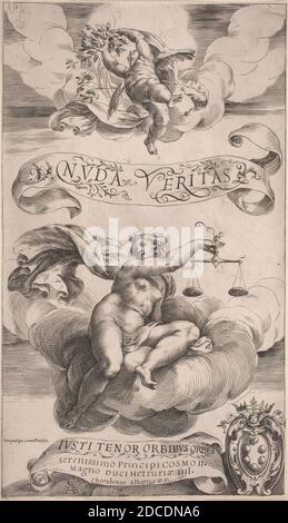 Cherubino Alberti, (artiste), Roman, 1553 - 1615, vérité et justice, gravure Banque D'Images