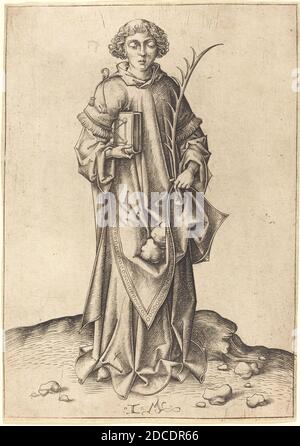 Israhel van Meckenem, (artiste), allemand, c. 1445 - 1503, Saint Stephen, gravure Banque D'Images