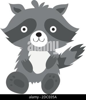 Dessin animé d'un raton laveur Illustration de Vecteur
