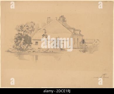 Charles Frederick William Mielatz, (artiste), américain, 1864 - 1919, Seine et Marne, graphite sur papier vélin, feuille: 25 × 32.5 cm (9 13/16 × 12 13/16 po Banque D'Images