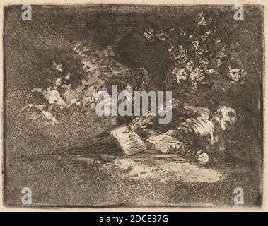 Francisco de Goya, (artiste), espagnol, 1746 - 1828, Nada (rien), Desastres de la guerra: pl.69, (série), 1810/1820, gravure, aquatint bruni et lavis, sur papier couché, feuille: 22.2 × 32.1 cm (8 3/4 × 12 5/8 po.), plaque: 15.3 × 19.5 cm (6 × 7 11/16 po Banque D'Images