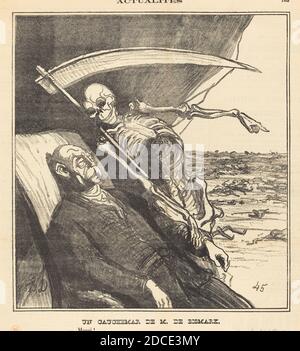 Honoré Daumier, (artiste), Français, 1808 - 1879, un cauchemar de M. Bismarck, 1870, gillotype sur papier journal Banque D'Images