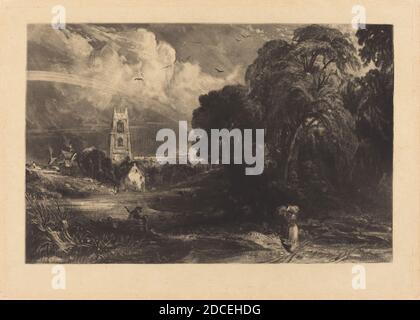 David Lucas, (artiste), britannique, 1802 - 1881, John Constable, (artiste après), britannique, 1776 - 1837, Stoke-by-Neyland, en 1829 ou après, mezzotint Banque D'Images