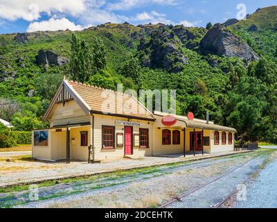 La succursale de Kingston était une ligne ferroviaire importante à Southland, en Nouvelle-Zélande. Il a fait partie du réseau ferroviaire national de la Nouvelle-Zélande pendant plus d'un siècle : contre Banque D'Images