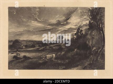 David Lucas, (artiste), britannique, 1802 - 1881, John Constable, (artiste après), britannique, 1776 - 1837, soirée d'été, en 1829 ou après, mezzotint Banque D'Images