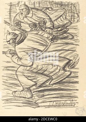 Ernst Barlach, (artiste), allemand, 1870 - 1938, The Assault, publié en 1915, lithographie Banque D'Images
