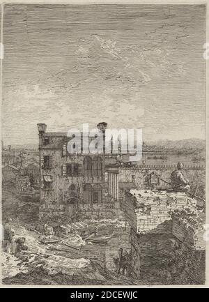 Canaletto, (artiste), Venetian, 1697 - 1768, la Maison au Peristyle, Vedute, (série), 1741, gravure Banque D'Images