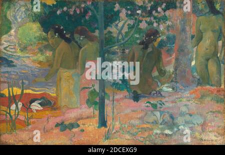 Paul Gauguin, (artiste), français, 1848 - 1903, les baigneurs, 1897, huile sur toile, total: 60.4 x 93.4 cm (23 3/4 x 36 3/4 po), encadré: 82 x 114.3 x 7.9 cm (32 5/16 x 45 x 3 1/8 po Banque D'Images
